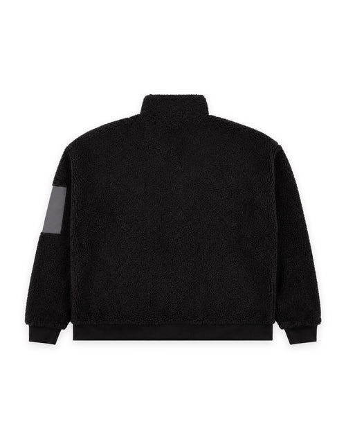OFFCUT 1/4 ZIP SHERPA FLEECE SWEAT - FADED BLACK