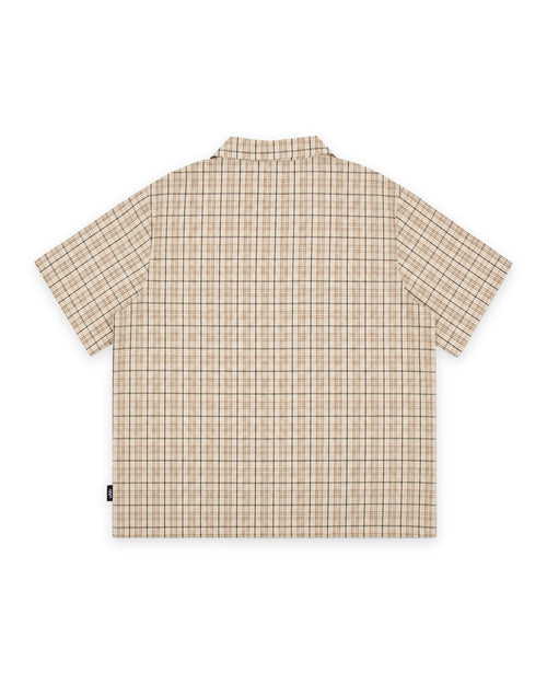 RETURN CHECK S/S SHIRT - BLACK/BROWN
