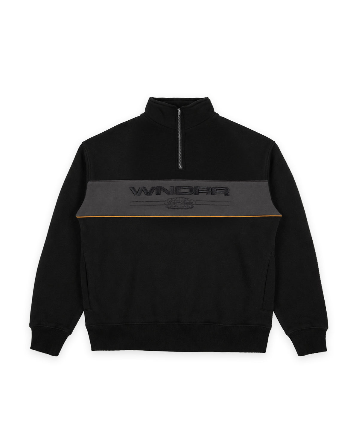 MAISON 1/4 ZIP SWEAT - BLACK