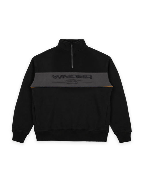 MAISON 1/4 ZIP SWEAT - BLACK