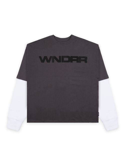 MOTIF LAYERED L/S TEE - CHARCOAL