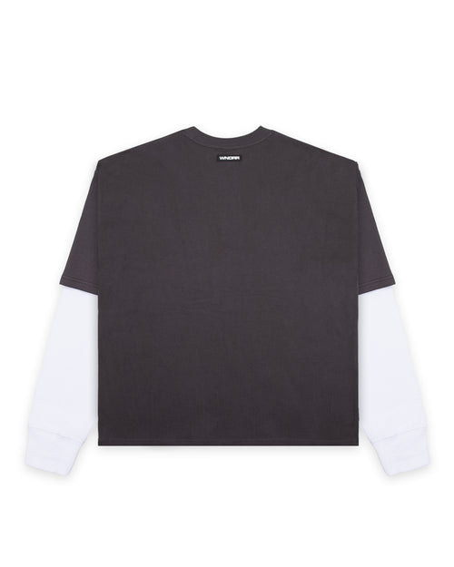 MOTIF LAYERED L/S TEE - CHARCOAL
