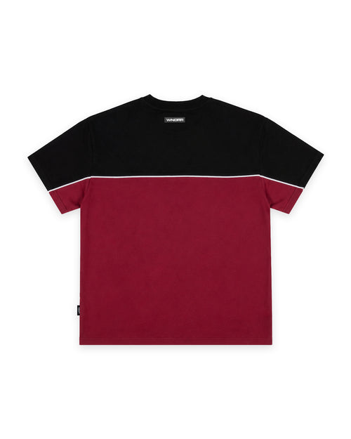 CHANNEL PANEL BOX FIT TEE - BLACK/RED