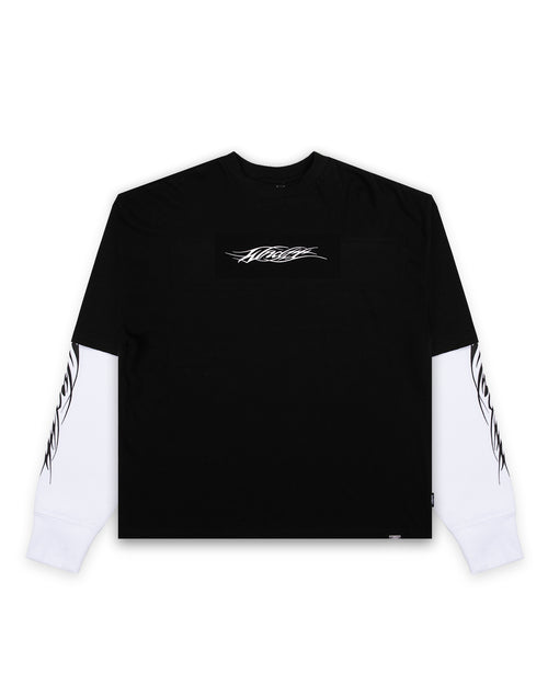 REAPER LAYERED  L/S TEE - BLACK
