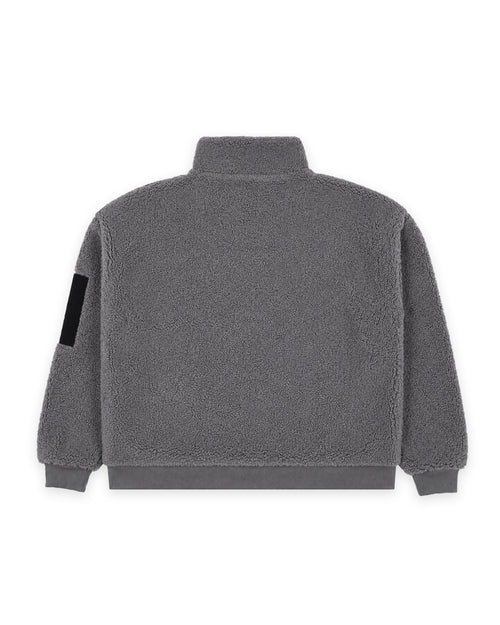 OFFCUT 1/4 ZIP SHERPA FLEECE SWEAT - GREY