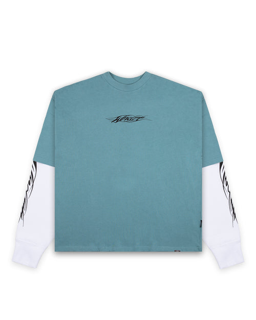 REAPER LAYERED  L/S TEE - DUSK BLUE