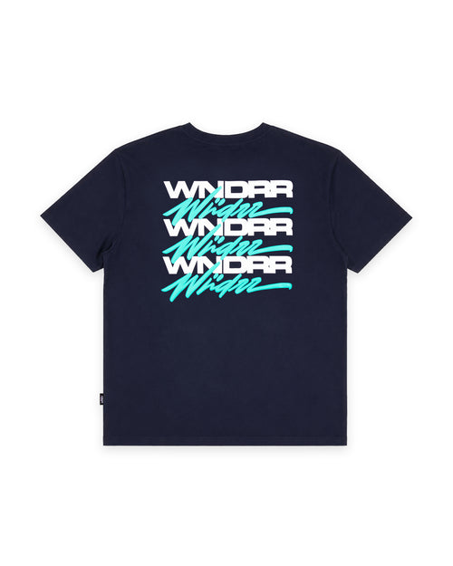 HEXED BOX FIT TEE - NAVY