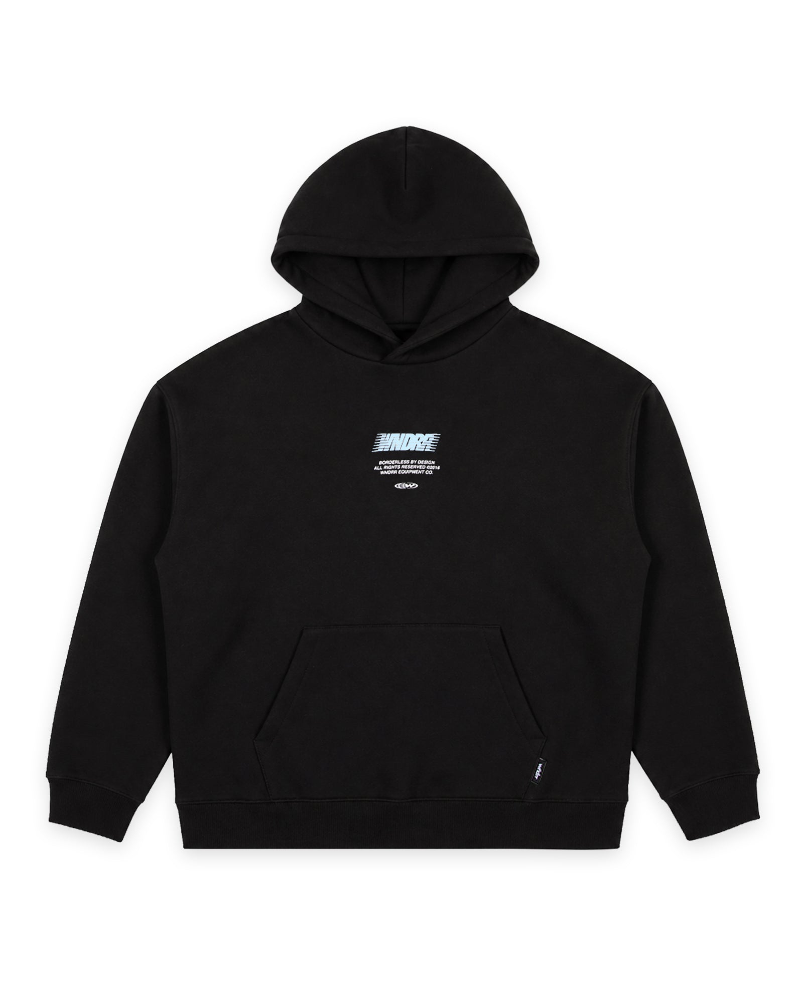 BORDERLESS HOOD SWEAT - BLACK