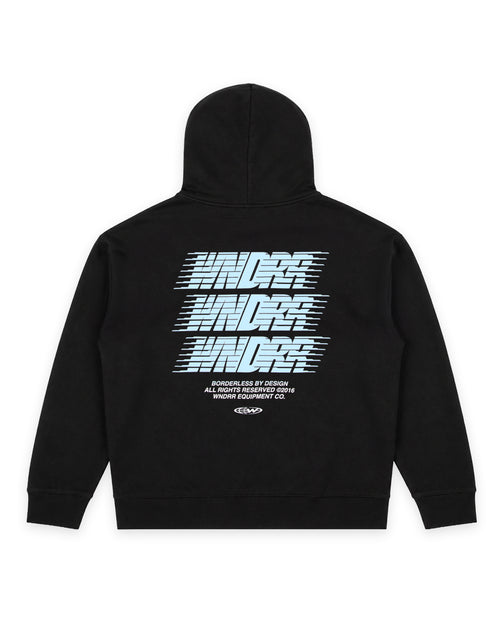 BORDERLESS HOOD SWEAT - BLACK