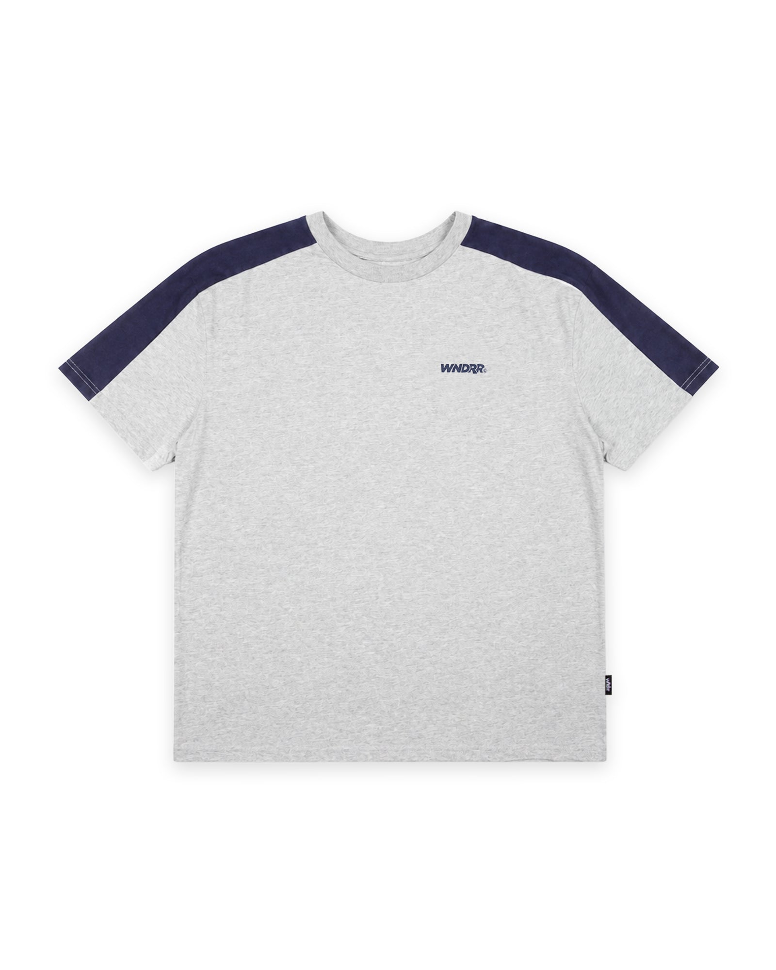 CLINT PANEL BOX FIT TEE - GREY MARLE/NAVY
