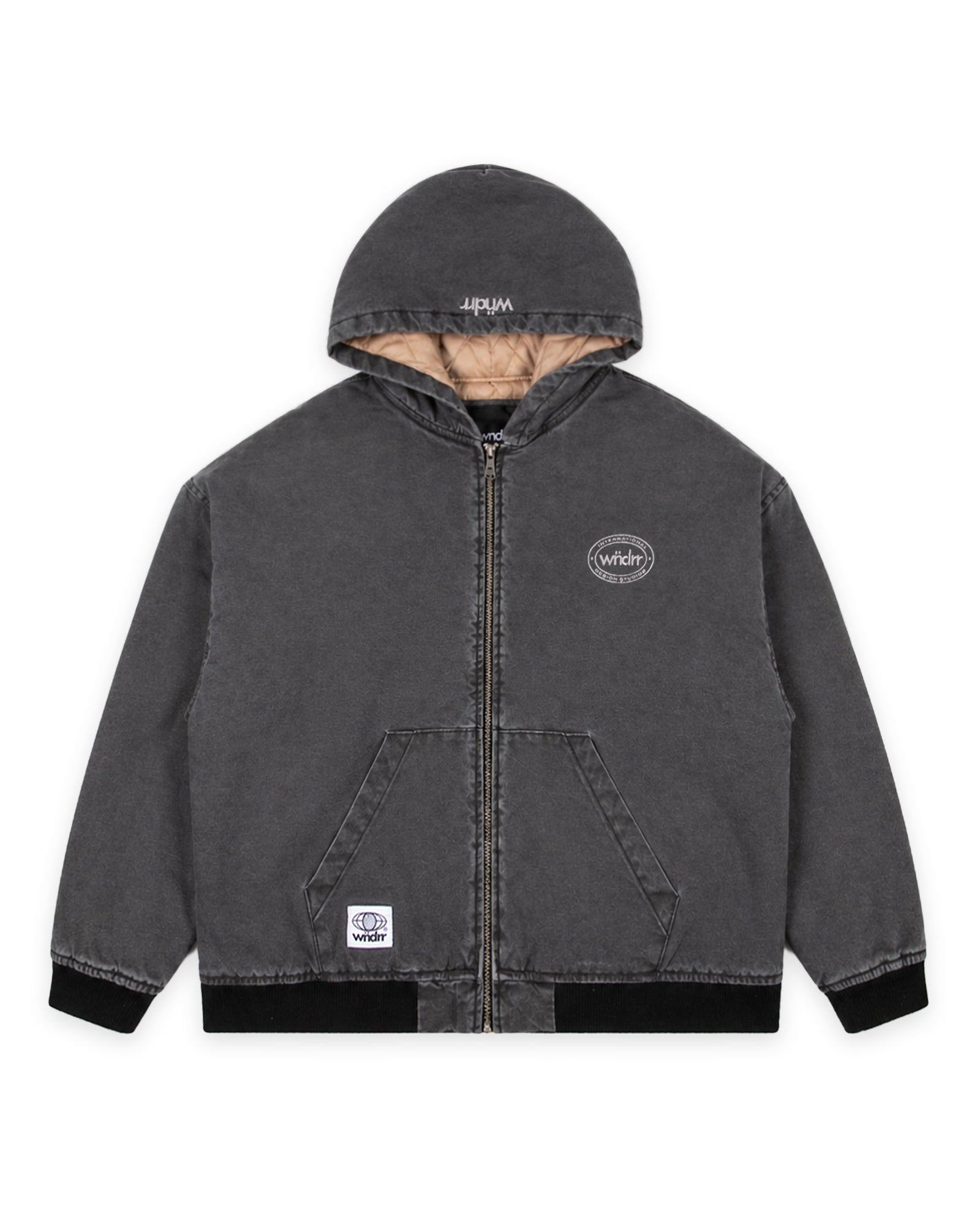 CREDIT HOODED WORK JACKET - BLACK DENIM