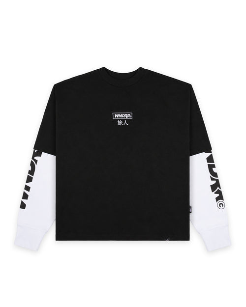 SHODO LAYERED L/S TEE - BLACK