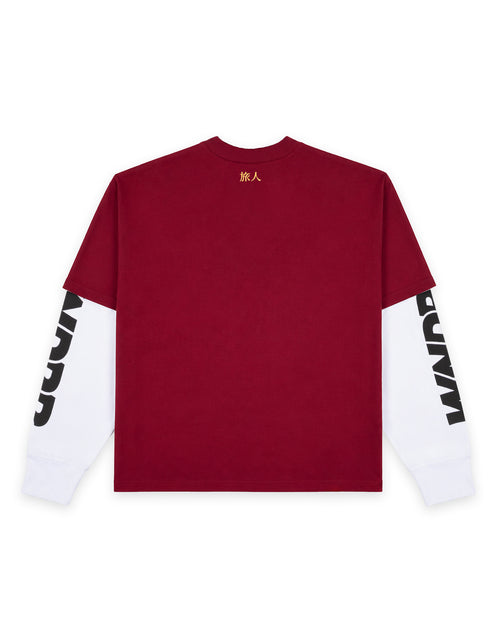 SHODO LAYERED L/S TEE - BLOOD RED