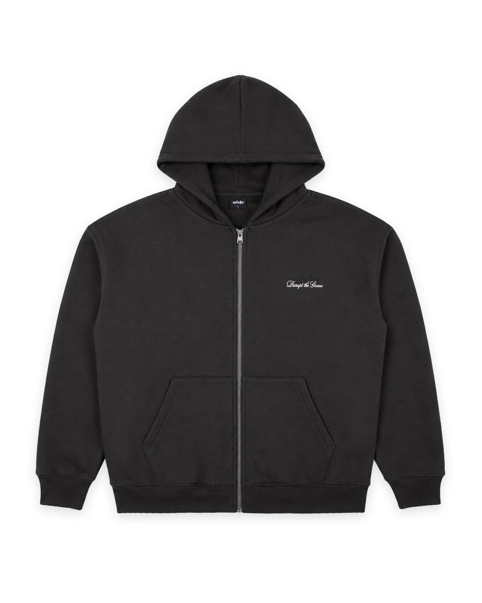 DISRUPT ZIP HOOD SWEAT - FADED BLACK