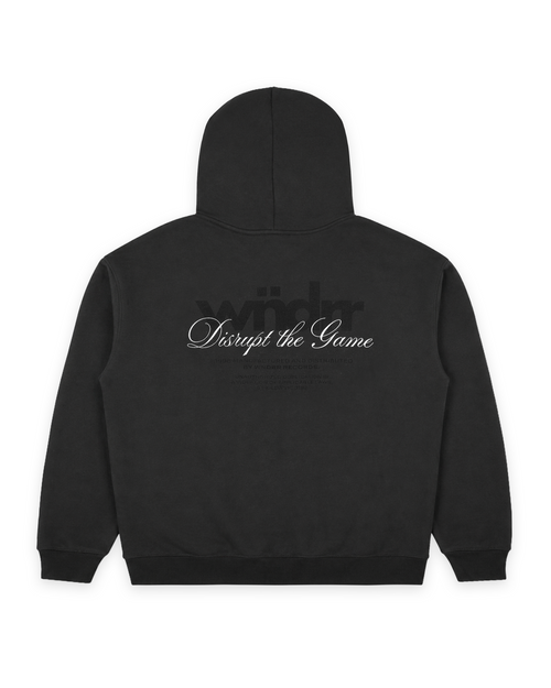 DISRUPT ZIP HOOD SWEAT - FADED BLACK