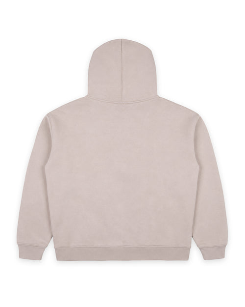 BRUSHBACK HOOD SWEAT - MOON GREY