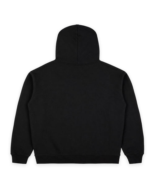 BRUSHBACK HOOD SWEAT - BLACK