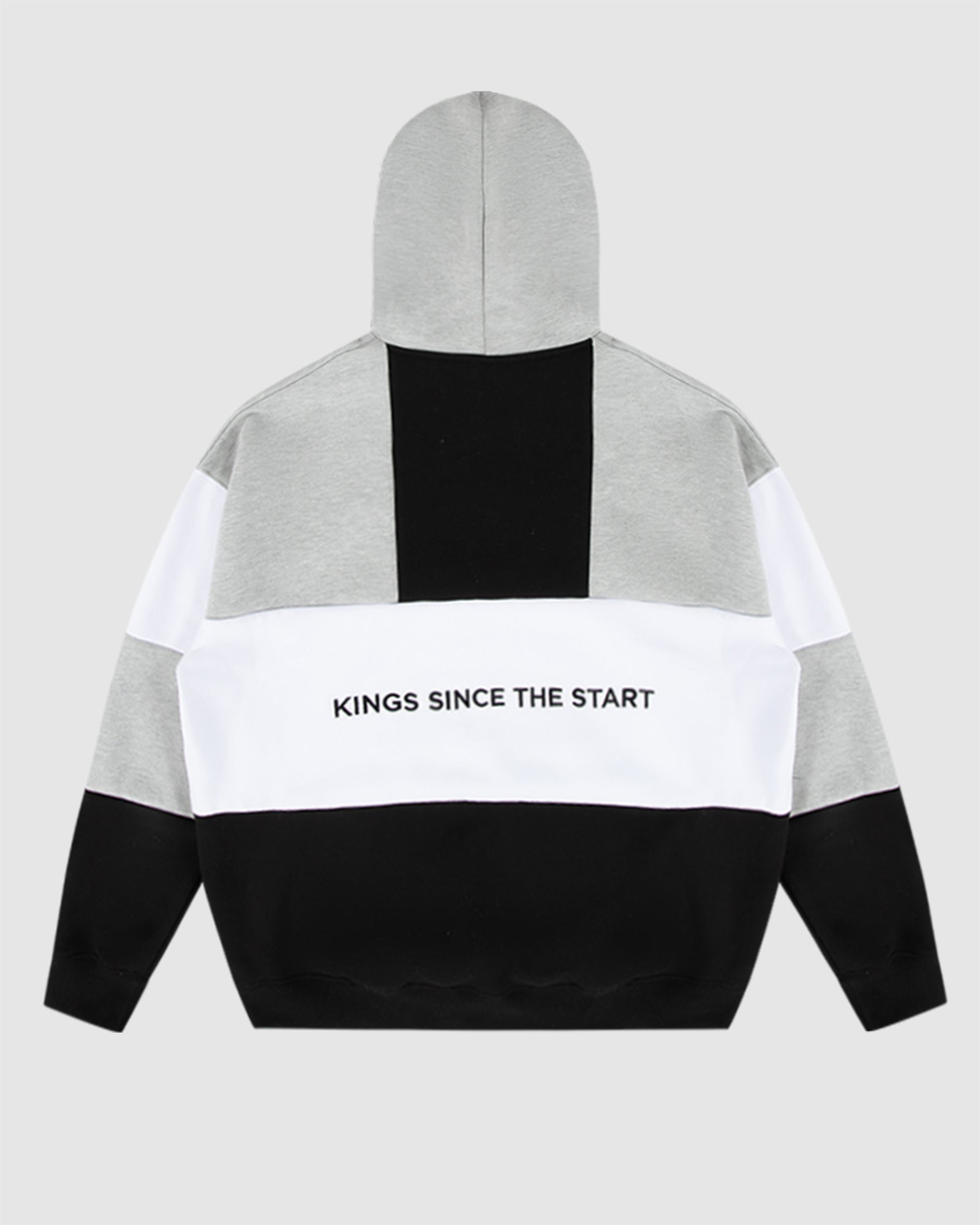GLOBAL PANEL HOOD SWEAT - BLACK/GREY MARLE