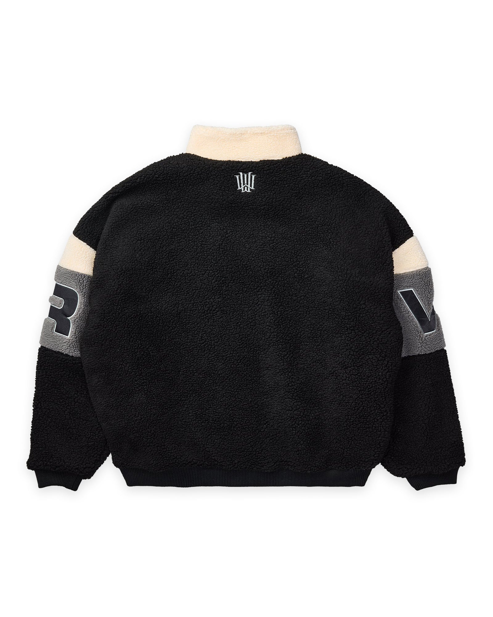 PRIMER 1/4 ZIP SHERPA FLEECE SWEAT - WHITE/BLACK