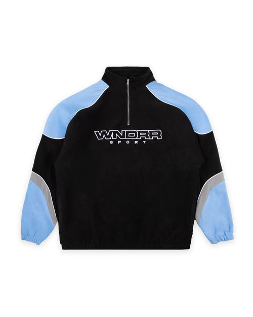 KICKOFF 1/4 ZIP POLAR FLEECE SWEAT - BLACK/BLUE
