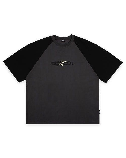 STXR RAGLAN BOX FIT TEE - GREY/BLACK