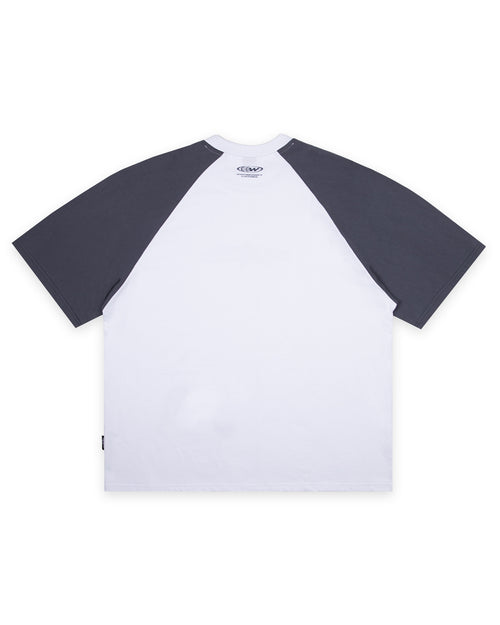 STXR RAGLAN BOX FIT TEE - WHITE/BLUE