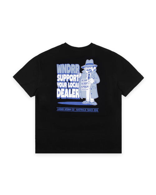 LOCAL BOX FIT TEE - BLACK/BLUE