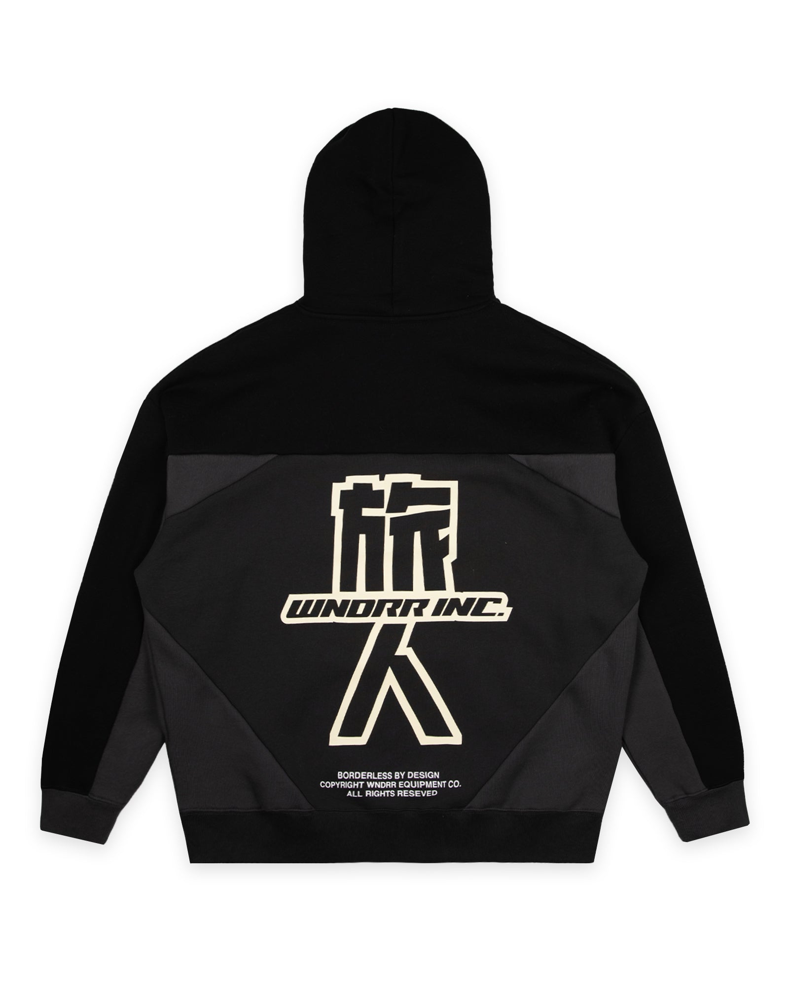 SHOJI PANEL HOOD SWEAT - BLACK