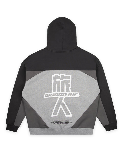 SHOJI PANEL HOOD SWEAT - GREY MARLE