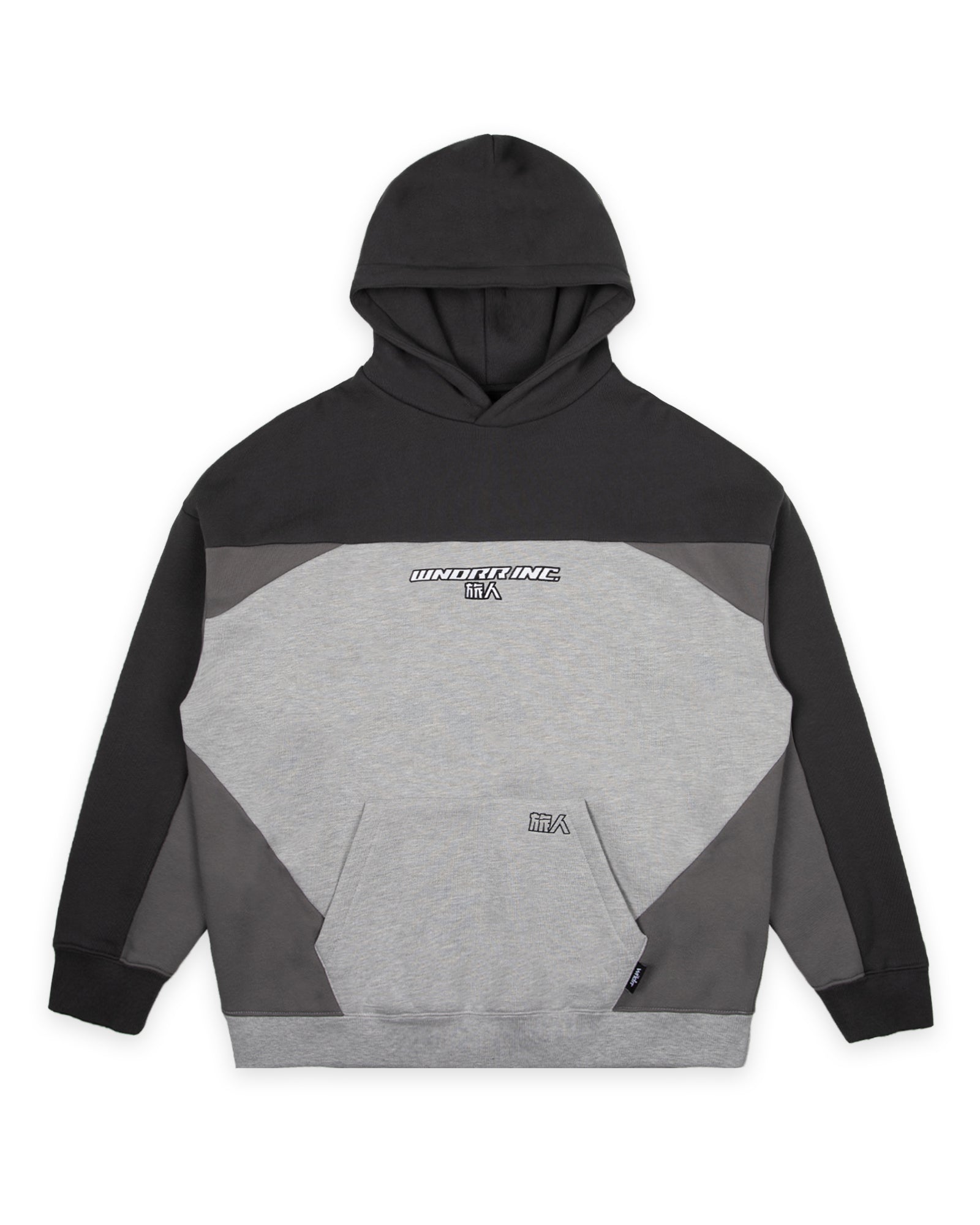SHOJI PANEL HOOD SWEAT - GREY MARLE