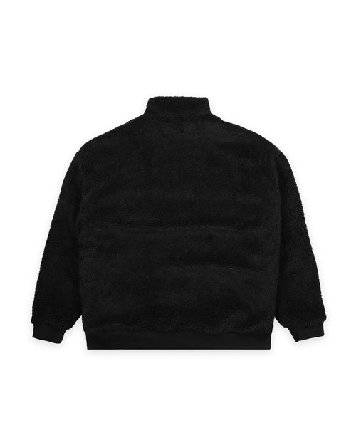 HASHI 1/4 ZIP SHERPA FLEECE - BLACK
