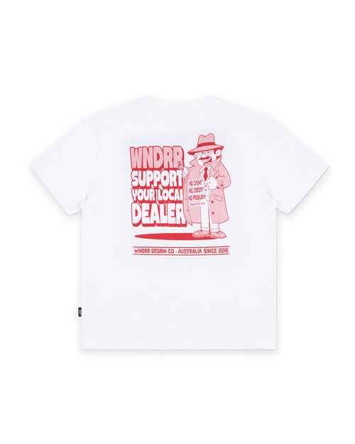 LOCAL BOX FIT TEE - WHITE/RED