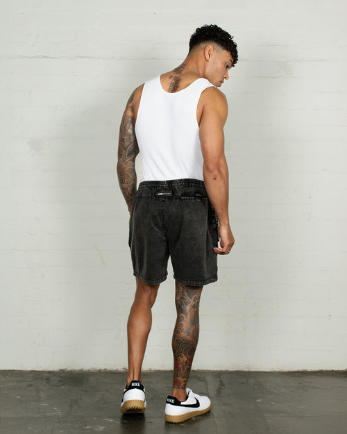 OFFEND BEACH SHORT - WASHED BLACK