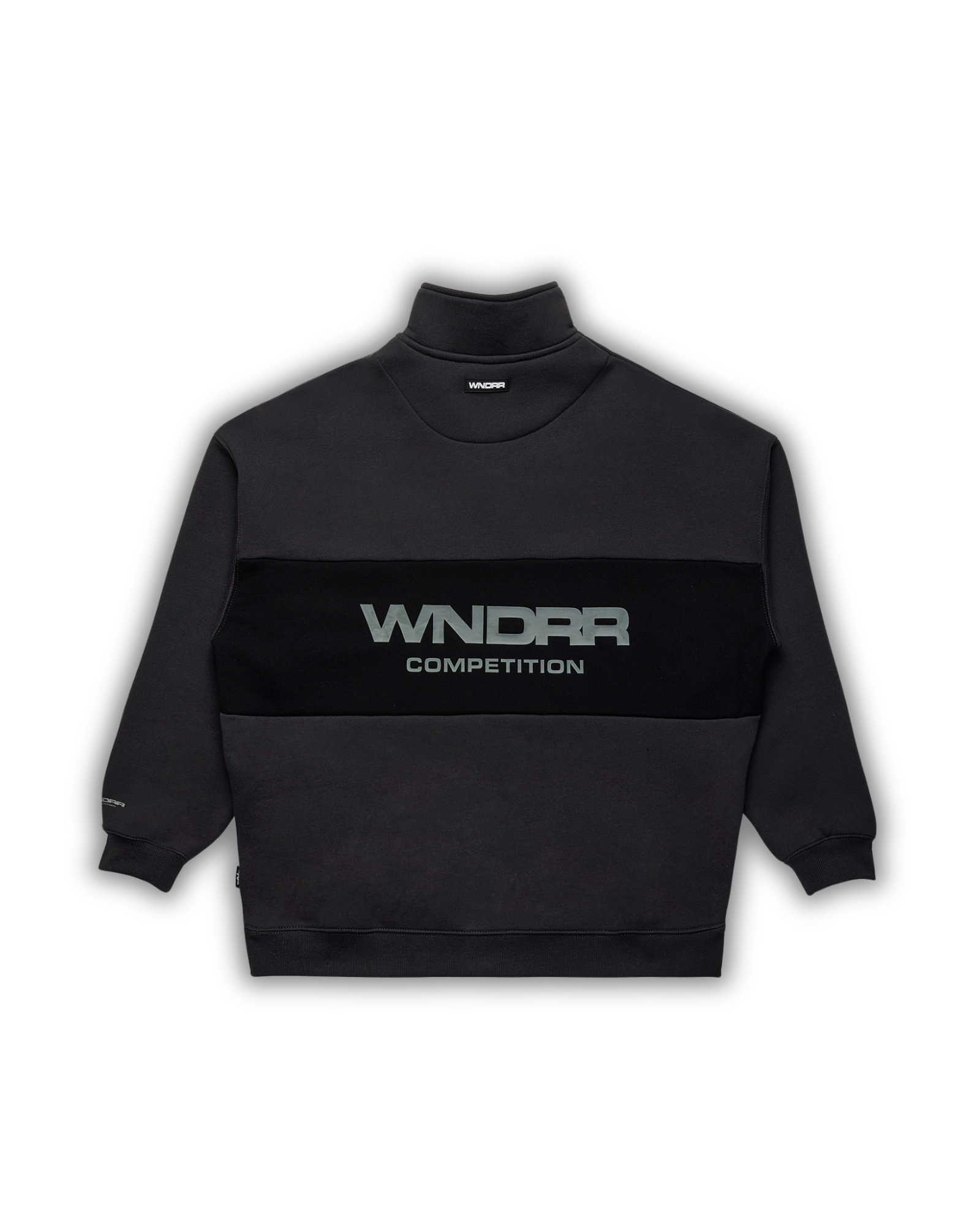 FREQUENCY PANEL 1/4 ZIP SWEAT - FADED BLACK