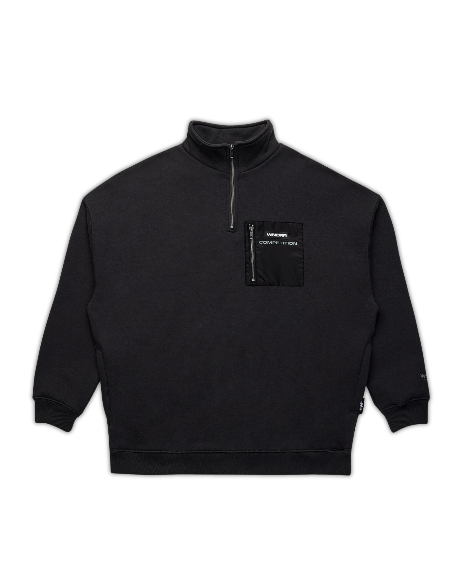 FREQUENCY PANEL 1/4 ZIP SWEAT - FADED BLACK