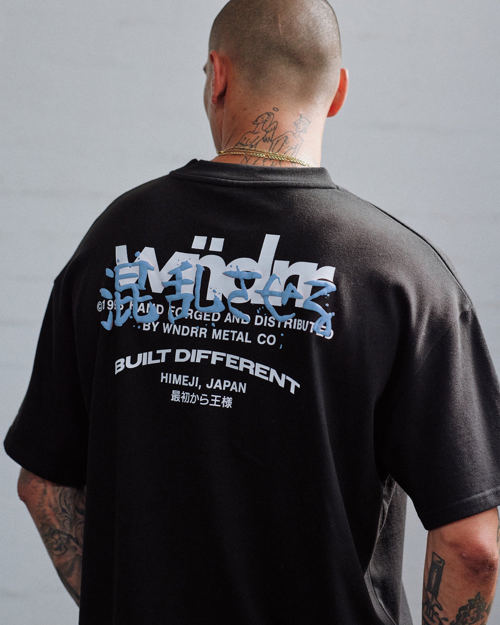 FORGED HEAVY WEIGHT TEE - BLACK/WHITE/BLUE