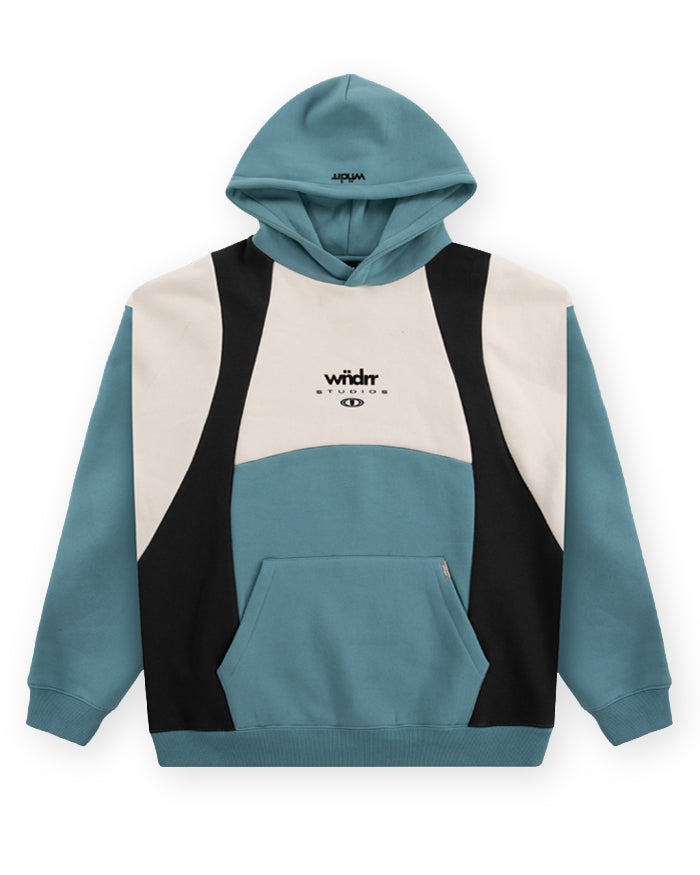 FRAMED PANEL HOOD SWEAT - DUSK BLUE/OFF WHITE