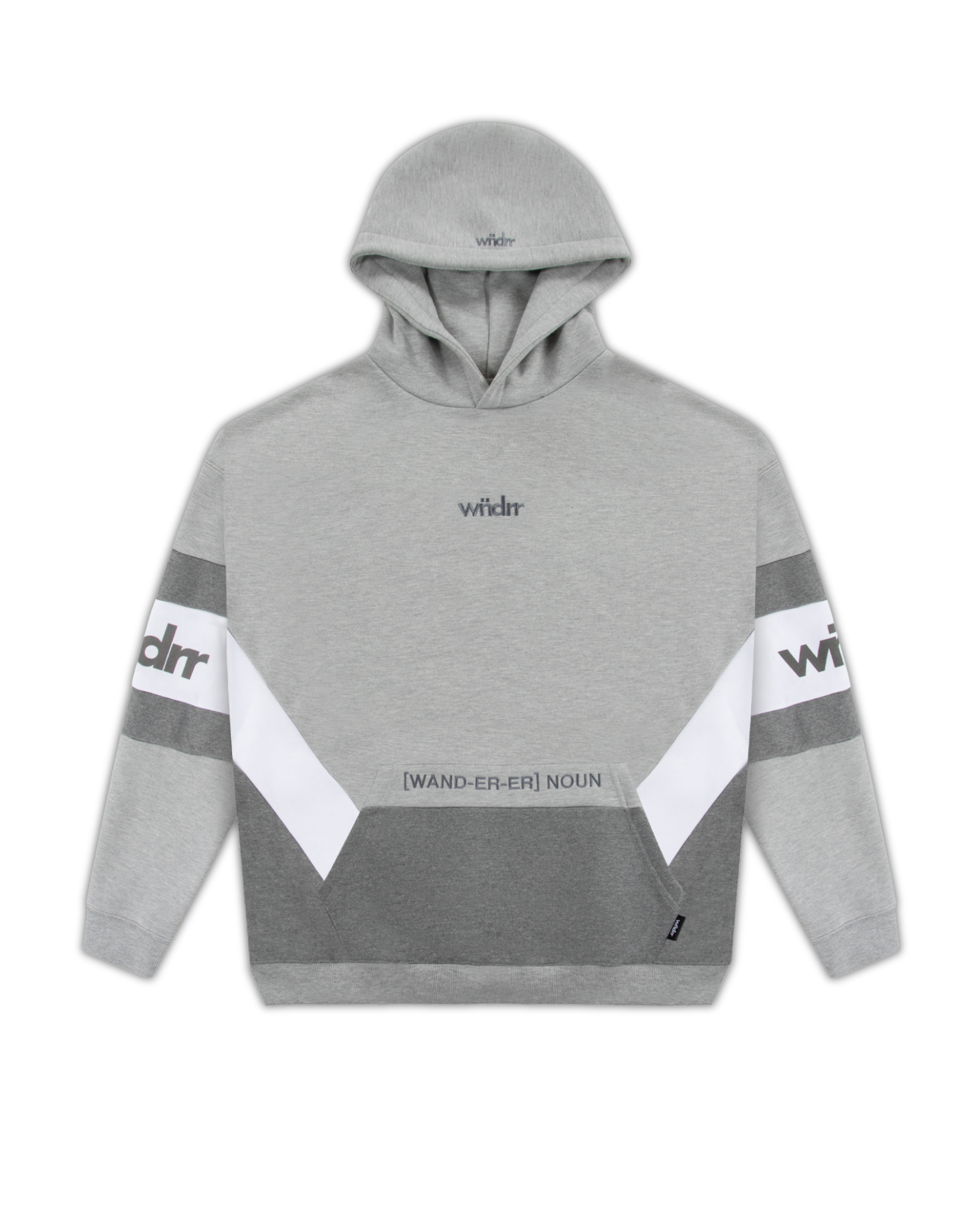 JUNCTION PANEL HOOD SWEAT - GREY MARLE