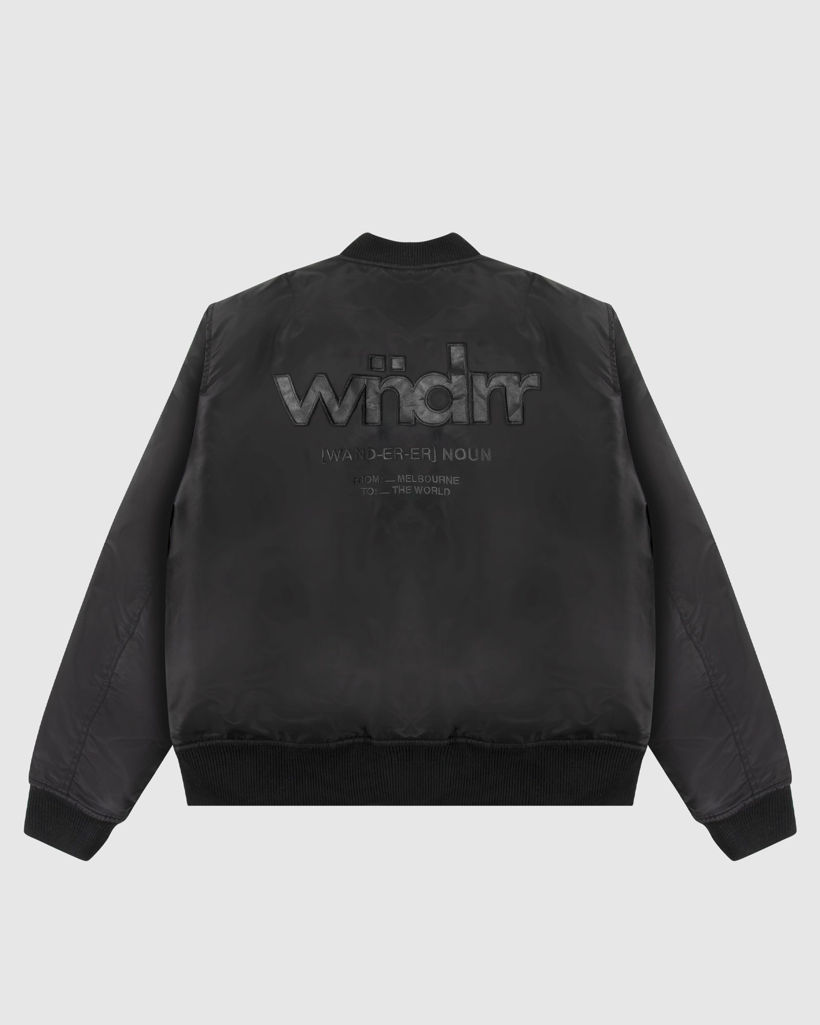 THE WORLD BOMBER JACKET - BLACK
