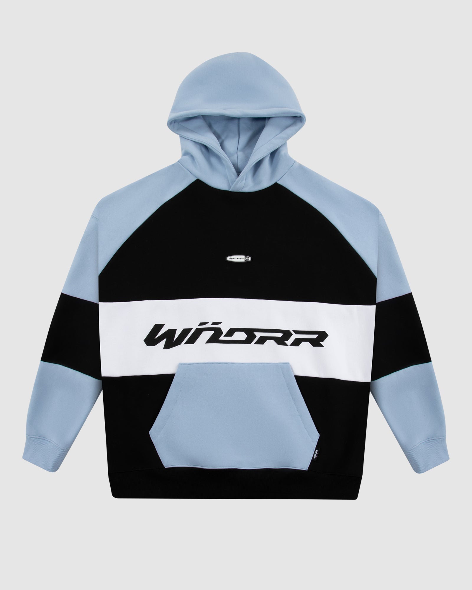COMBINE PANEL HOOD SWEAT - BLACK/AIR BLUE