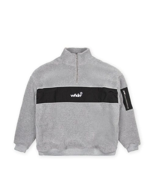 OFFCUT 1/4 ZIP SHERPA FLEECE SWEAT - GREY