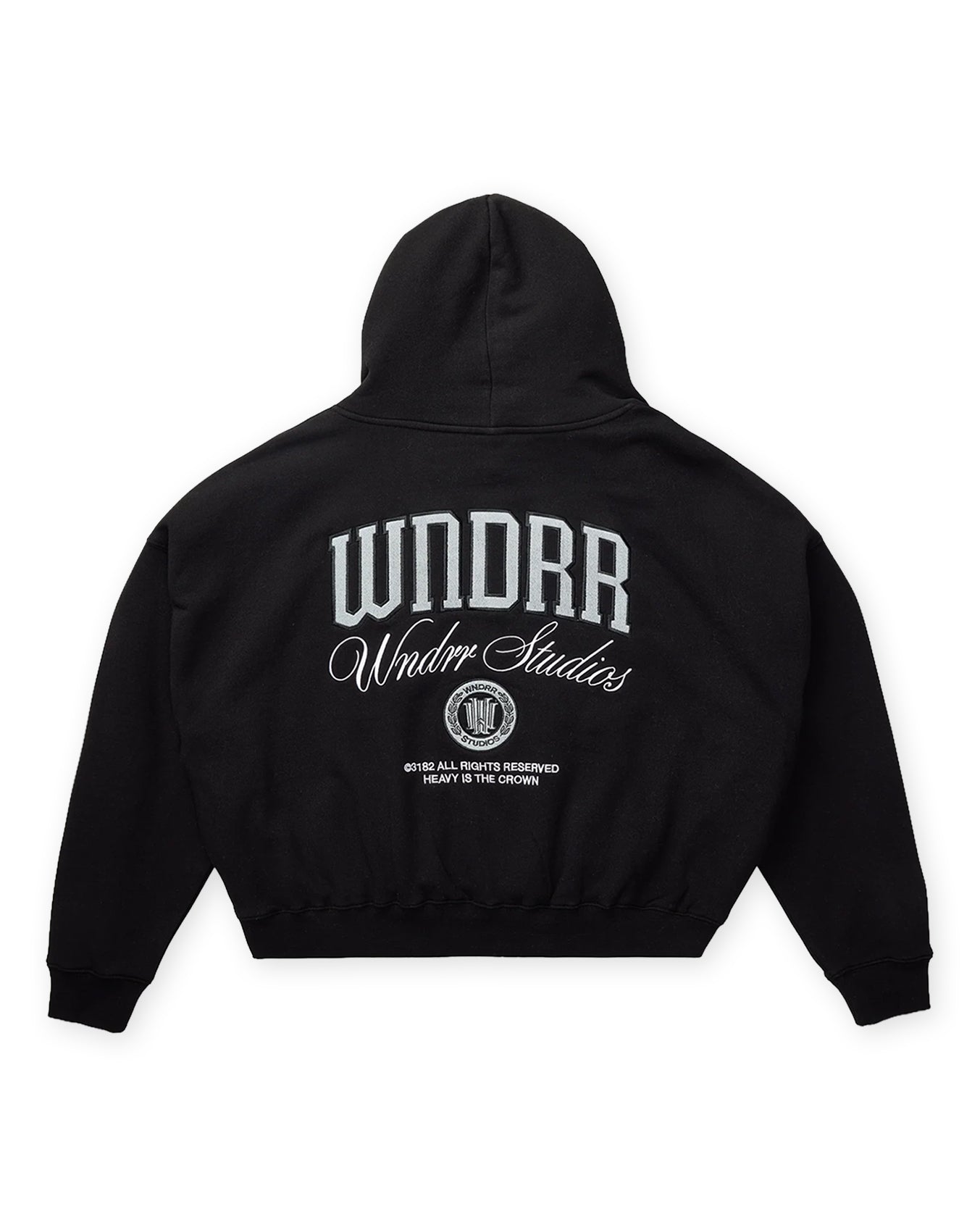 PAVILION CROPPED HOOD SWEAT - BLACK