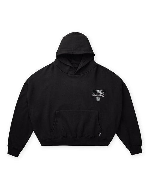 PAVILION CROPPED HOOD SWEAT - BLACK
