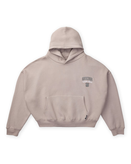 PAVILION CROPPED HOOD SWEAT - MOON GREY