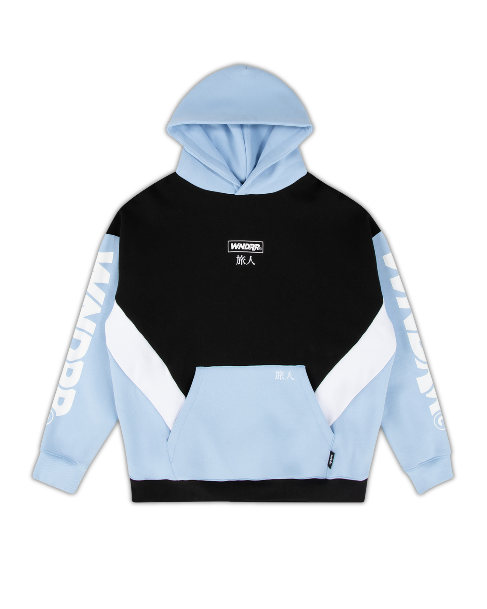 PRIVACY PANEL HOOD SWEAT - BLACK/AIR BLUE