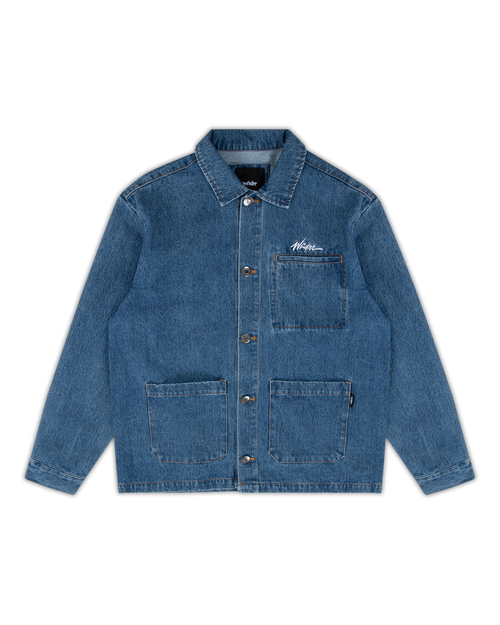 SCRIPT DENIM OVERSHIRT - BLUE