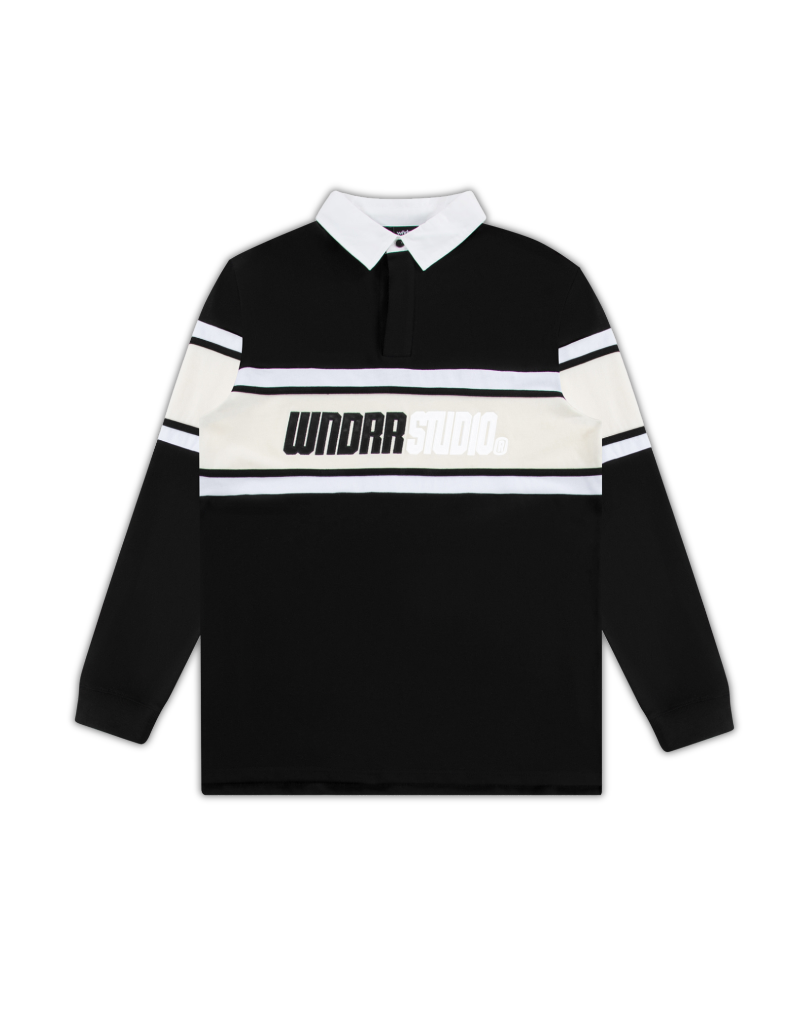 STUDIO PANEL RUGBY POLO - FADED BLACK