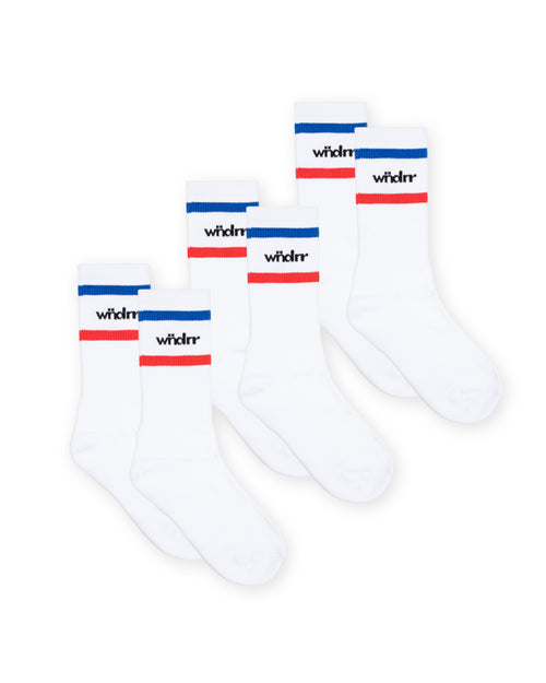 CHALLENGER SOCKS 3 PK - WHITE