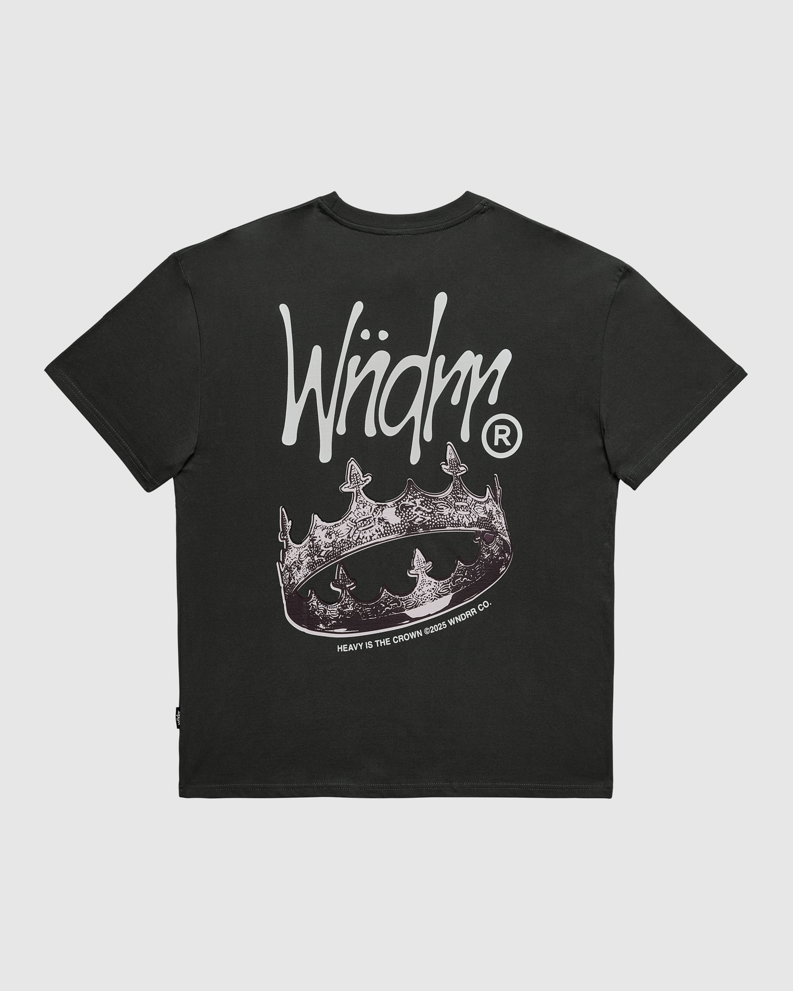 CROWN BOX FIT TEE - CHARCOAL