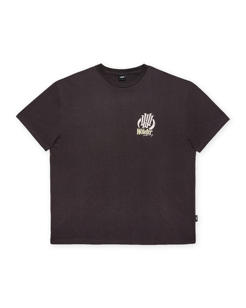 SKYLINE BOX FIT TEE - FADED BLACK